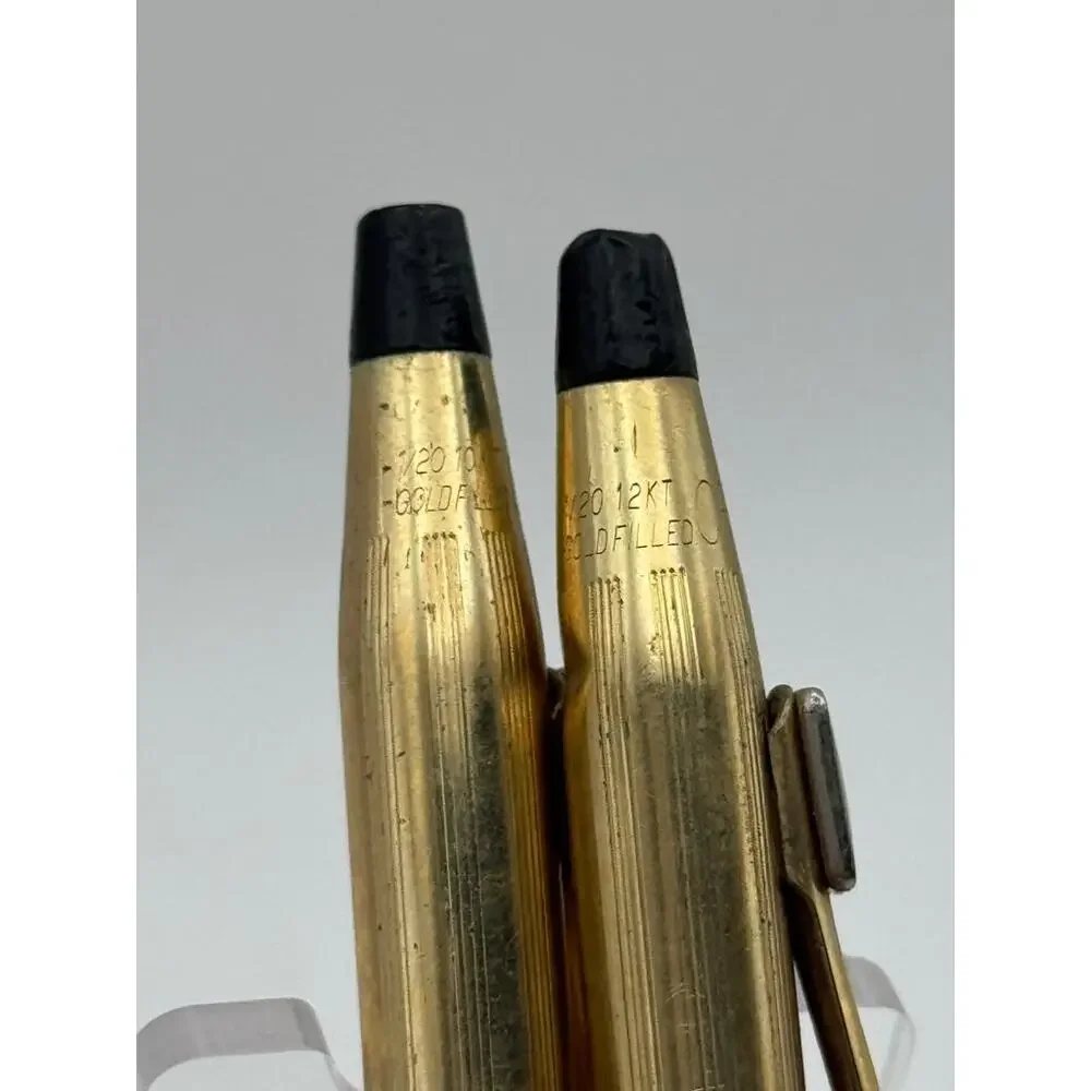Cross 1/20 10kt and 1/20 12kt - Gold Filled Pen and Pencil - Dented Case on one